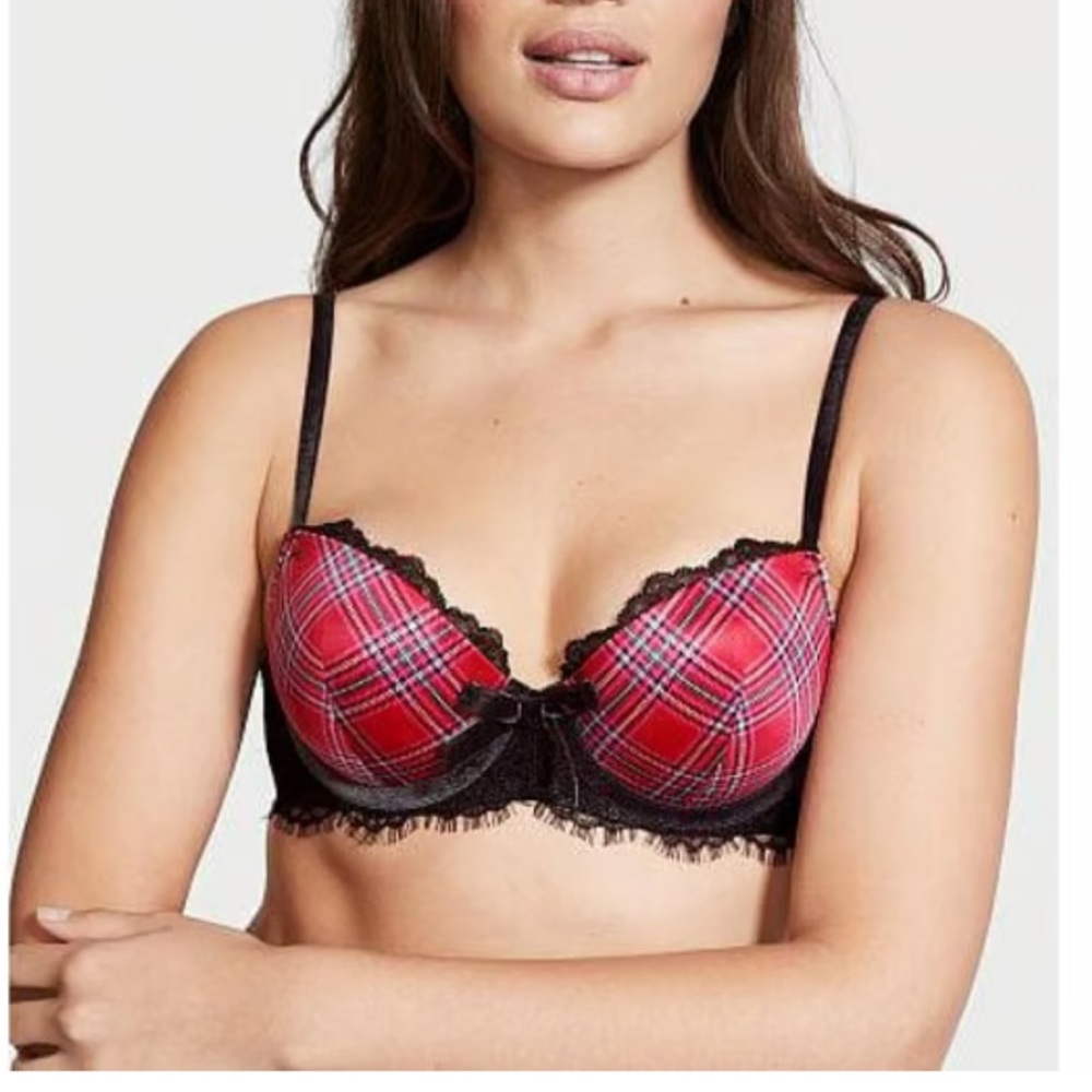 Plaid Dream Angels Lightly Lined Bra